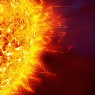 A part of the sun and solar flares.